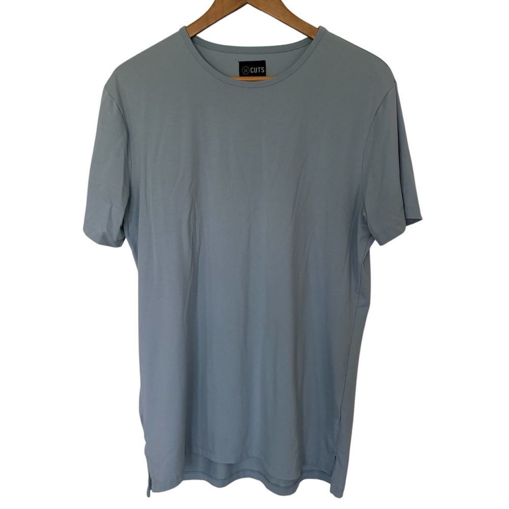 🔴 Cuts Clothing AO Split-Hem Tee PYCA Pro Slate Blue XL EUC